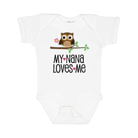 

Inktastic My Nana Loves Me Owl Gift Baby Girl Bodysuit