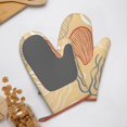 thumbnail image 5 of XMXT Silicone Oven Mitts, Shell Texture Yellow Graffiti Thickened Non-Slip Oven Gloves, 2 Pcs, 5 of 9