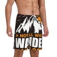 thumbnail image 2 of Kdxio Not All Who Wander Are Lost4 Print Mens Sleep Shorts Bottoms Soft Comfy Pajama Wear Pants with Drawstring Pockets, 2 of 7