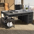 thumbnail image 5 of Amadwell 47" Desk with Drawers & Storage, Office Desk with Reversible Shelves, Gaming Computer Desk, Grey, 5 of 9
