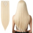 thumbnail image 1 of Yanonmyfd Clip In Hair Extensions 26 Inch Straight, 8 Pieces 18 Clips, Heat Resistant Synthetic Hair, 130g, Jet Black, 1 of 23