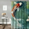 thumbnail image 2 of Autua Koi Fish Lily Pads Pond Chic Modern Bathroom Decor Shower Curtain with Hooks 69"x72, 2 of 7