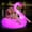 Solar-Powered Flamingo Swim Ring, variant on Solar-powered LED illuminated swan float, adult inflatable swimming ring, summer pool party illuminated float.
