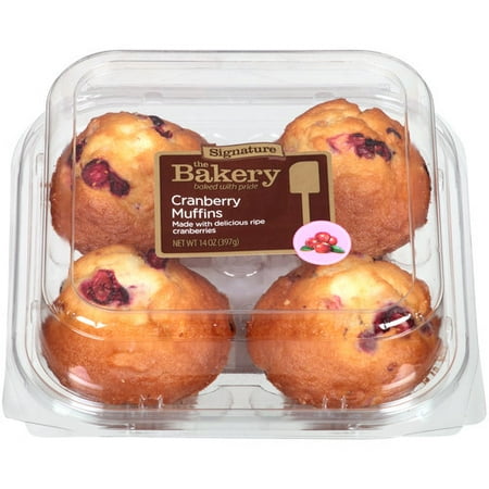 Wal-mart Bakery Cranberry Muffins 4pk