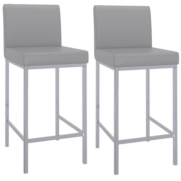 Ensemble de deux tabourets de comptoir contemporains de 26 po, gris