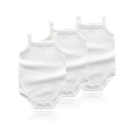 

FNNMNNR 3Pcs Lot Newborn Baby Girls Clothes Boy Rompers Vest Jumpsuit Bodysuits 0-48M Summer Pure Cotton