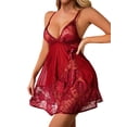 thumbnail image 4 of STARVNC Women Lingerie Deep V Neck Backless Lace Mesh Stitching Dress Sleepwear, 4 of 6