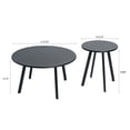thumbnail image 5 of 2-Piece Round Nesting Coffee Table Set, Modern Black Metal Side End Tables, Space-Saving Accent Table for Living Room Bedroom Balcony Patio, Indoor Outdoor Use, 5 of 10