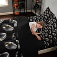 thumbnail image 4 of Manfei Boys Rugby Twin Bedding, Sports Game Bedding Comforter Set, Black Gold Cream, Black Reversible 7pcs, 4 of 6