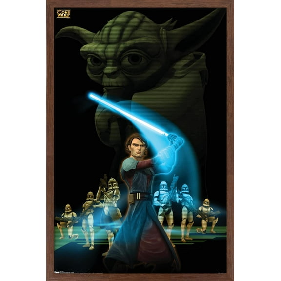 Star Wars: The Clone Wars - The Force Wall Poster, 22.375" x 34", Framed