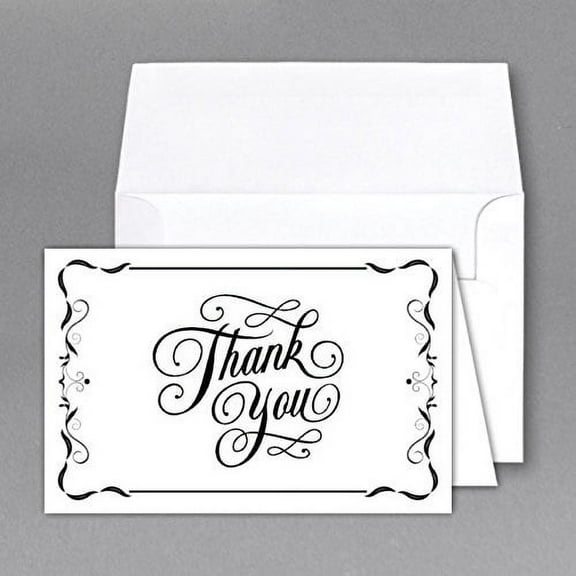 thank you greeting cards & envelopes - 25 per pack. (size 4.5 x 6)