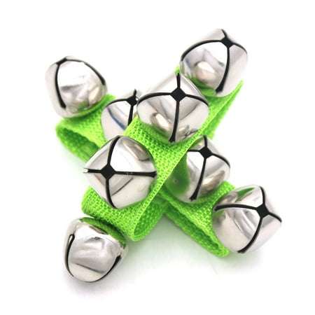 Hunger Games Bracelet Pair of Metal Jingle Bells Bracelet Wrist Tambourine Nylon Fastener Tape Percussion Musical Toy for KTV Party Kids Games ()