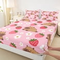 thumbnail image 4 of Erosebridal Cartoon Animal Capybara Full Size Sheets,Kawaii Strawberry Cute Daisy Bed Sheets For Kids Girls 4-Piece, 4 of 6