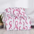 thumbnail image 6 of Horizontal Flannel Blanket Is Light Warm Soft Anti-Pilling Anti-Wrinkle Anti-Allergy And No Hair Loss For Bed And Sofa Camping Travel Modern Pink Ribbon Pattern, 6 of 8