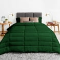 thumbnail image 2 of 1 Piece Luxury Long Box Pattern Comforter By D.N.G. BEDDINGS Premium Super Soft, All Season, 800 Thread Count, 100% Egyptian Cotton, King/California King Size Green Color, 2 of 5