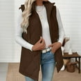 thumbnail image 5 of qucoqpe Long Puffer Vest Women Casual Sleeveless Zip Front Hooded Quilted Jackets Coat, 5 of 6