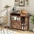 thumbnail image 2 of Costway Rolling Kitchen Island Cart with Drop Leaf Wine Rack Stemware Holder Rustic Brown, 2 of 10