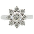 thumbnail image 2 of 1 1/2 ct. t.w Center 6MM Round Cut Lab Created Moissanite Diamond Halo Flower Engagement Ring For Women In 10K Solid White Gold (G-H Color, VVS1 Clarity, 1.50 Cttw)-6, 2 of 7