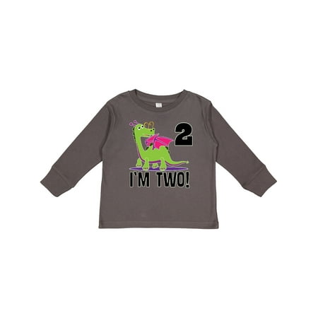 

Inktastic 2nd Birthday Outfit Girl Dragon Gift Toddler Toddler Girl Long Sleeve T-Shirt
