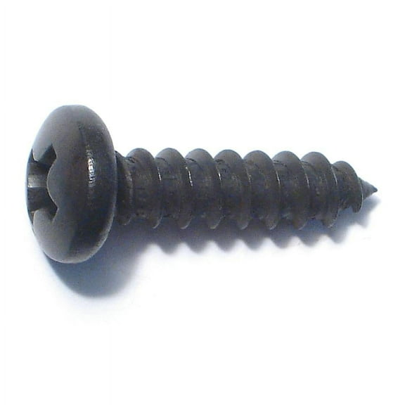 #14 x 1" Black Steel Phillips Pan Head Sheet Metal Screws (8 pcs.)