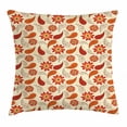 thumbnail image 1 of Orange Throw Pillow Cushion Cover, Red Poppy Flowers in Retro Style and Leaves Artistic Flourish Paisley Pattern, Decorative Square Accent Pillow Case, 16 X 16 Inches, Orange Red Peach, by Ambesonne, 1 of 2