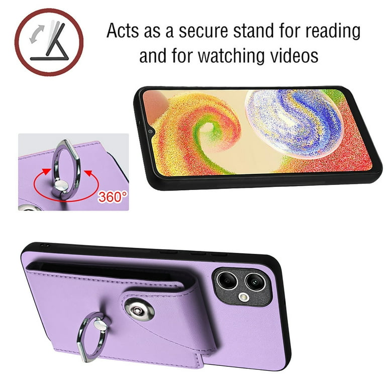 Allytech Galaxy A05 Wallet Case with Ring Holder Stand
