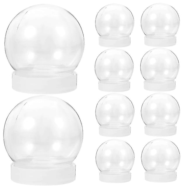 26-27 10Pcs DIY Snow Globe Water Globe Christmas Clear Plastic Snow Globe for DIY Crafts