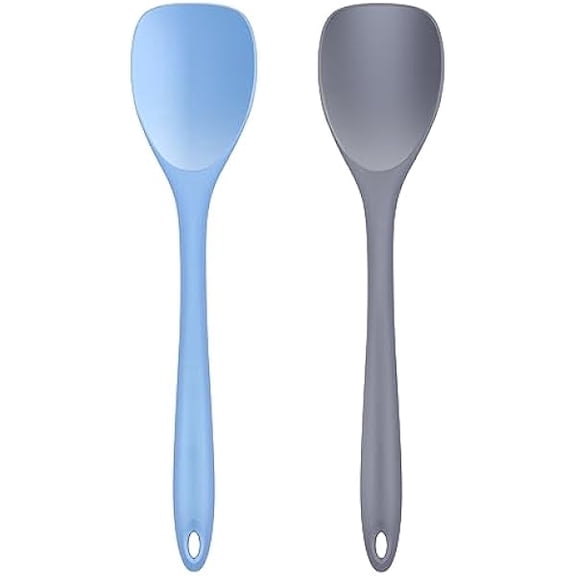 Silicone Spatula Spoon 2-Pack, Rubber Spoonula set Heat Resistant, Seamless Non-Stick Scrapers for Baking Mixing. - Multi-Functional High-Efficiency Design for Modern Kitchen Household