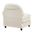 thumbnail image 5 of AUU 1-Seat Curved Teddy Sofa, RSF Model with Pillow, Teddy Fabric Upholstered Couch for Living Room, 5 of 8