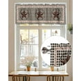 thumbnail image 7 of Country Country Star Curtain Valances,Retro Black Plaid Retro Linen Small Window Treatment for Kitchen Living Room Bathroom,42" x 18", 7 of 7