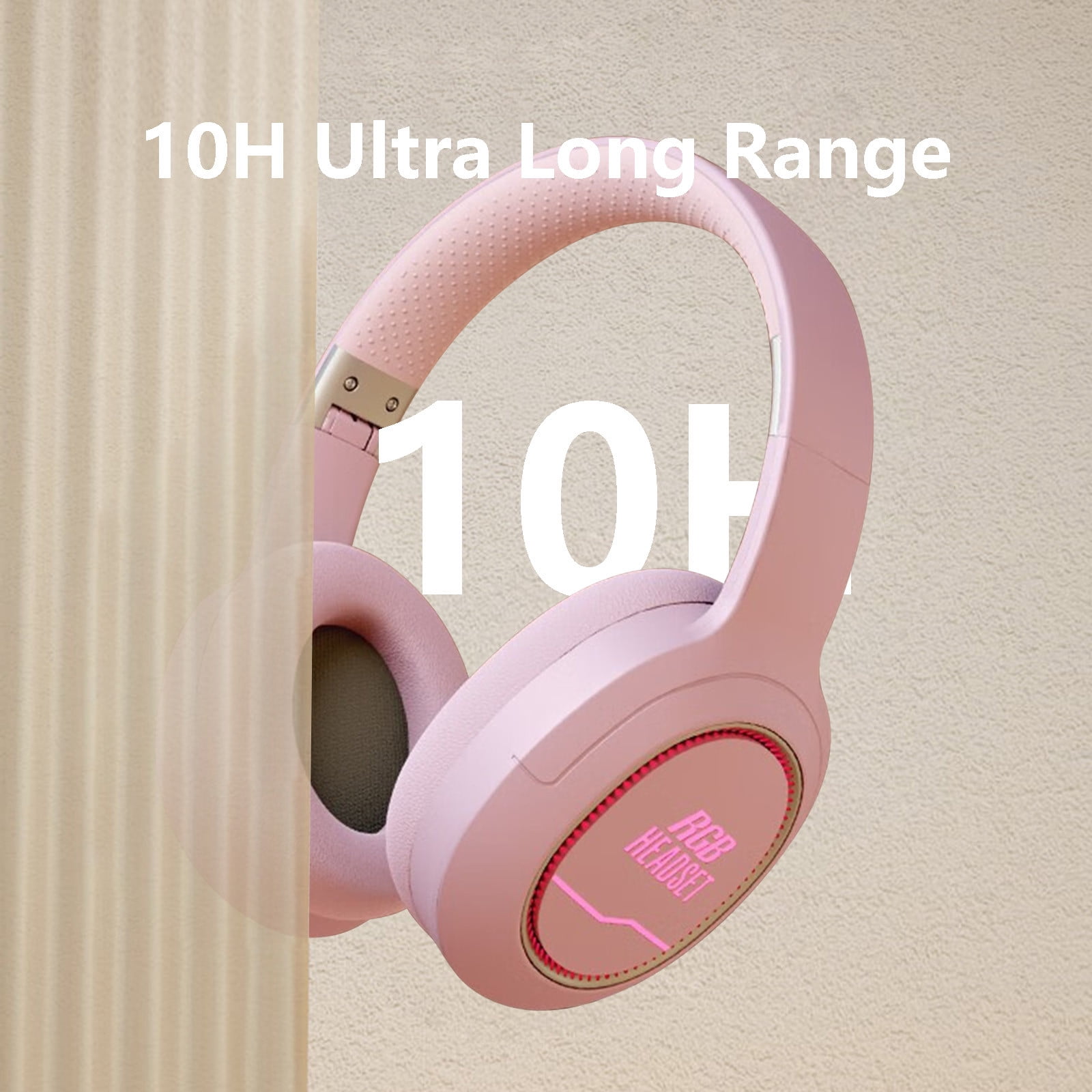 Wireless Bluetooth Over Ear Headphones Up to 28H Battery Life Headset with Microphone Gym Overhead Headphones Compatible with iOS & Android Mobile Phones,Computers,Laptop,Pink