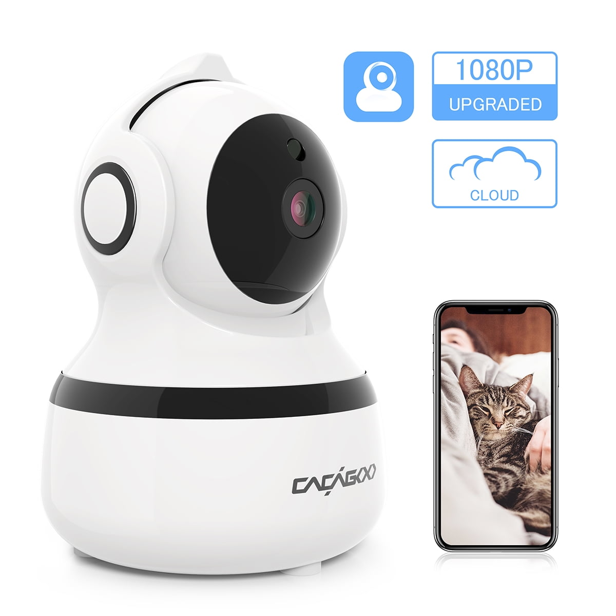 Security Camera Wireless WiFi Home Indoor Camera zhiroad 1080P HD 355° Nanny Camera Pan/Tilt/Zoom with Night Vision Remote Motion Detection with Cloud Storage 2-Way Audio for Baby/Elder/Pet 