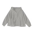 thumbnail image 5 of Jxximdong Fashion Coat for Women, Lightweight Hoodies Zip Up Fall Casual Jacket Fashion Long Sleeve Solid Color Sweatshirts Outerwear , Women's Coats Gray, 5 of 6