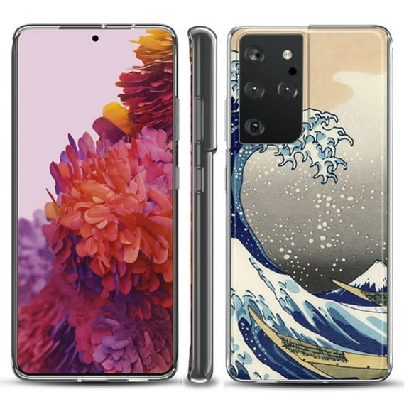 Slim-Fit Lightweight Protective Phone Case compatible with Samsung Galaxy S21 ULTRA 5G, by OneToughShield ® - Great Wave