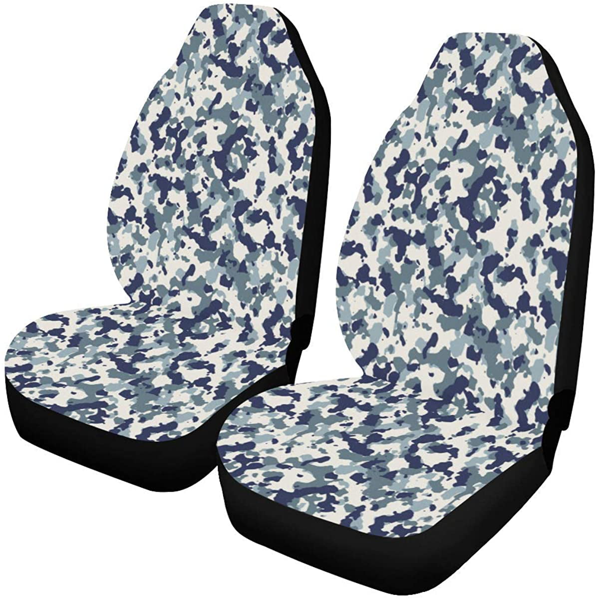FMSHPON Set of 2 Car Seat Covers Camo Camouflage Universal Auto Front