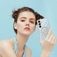 thumbnail image 5 of Rancase for Samsung Galaxy S24 FE 5G Case Magnetic Luxury Glitter Clear Phone Case [Compatible with MagSafe] Full Camera Lens Protection Love Heart Case for Women Girls for Galaxy S24 FE 5G,Gold, 5 of 6