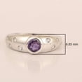 thumbnail image 5 of 5mm Round Shape Amethyst Gemstone 925 Sterling Silver Women Wedding Ring, 5 of 7