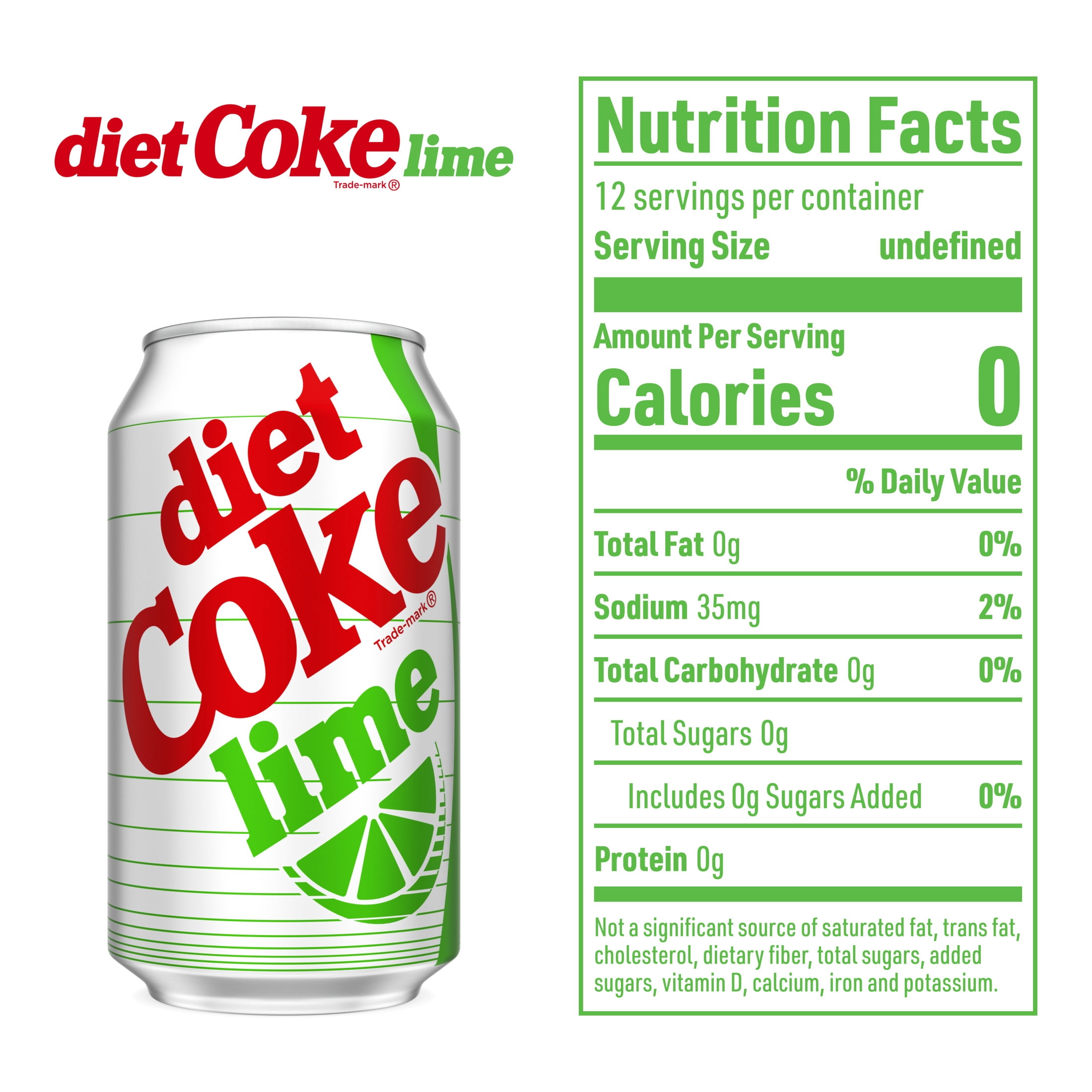 Diet Coke Lime Soda Soft Drink, 12 fl oz, 12 Pack Fridge Pack Cans