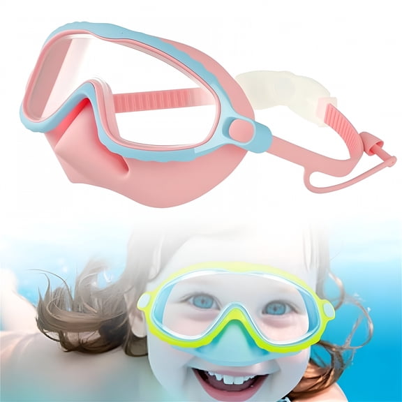 BESTSKY Kids Swim Goggles with Nose Cover | HD Large Frame | Anti-Fog & No Leak Diving Mask | Ages 4-16