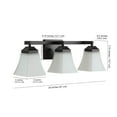thumbnail image 6 of JONATHAN Y Staunton 24" 3-Light Iron/Glass Modern Cottage LED Vanity Light, Oil Rubbed Bronze, 6 of 7