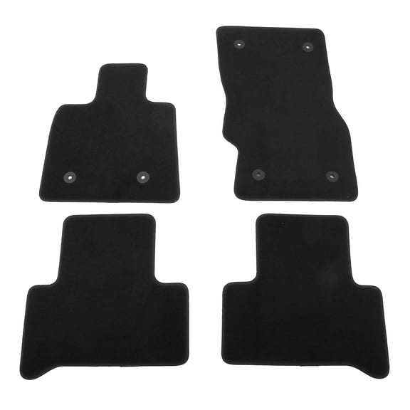 Ikon Motorsports Floor Mats Fits 2018-2025 Alfa Romeo Stelvio Black Nylon OEM Fitment Style Front & Rear Floor Mats Anti-slip Carpets Replacement 4PCS