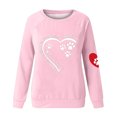 thumbnail image 4 of Fartey Chandails en Molleton Graphiques Cœur Patte Mignons pour Femmes Manches Longues Col Rond Chemises Amples Confortables Automne Ajusté Chandail Tops, 4 of 4
