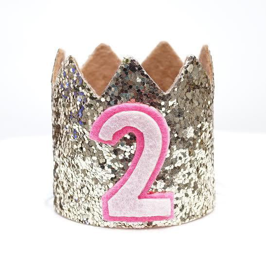 Gold Royal Blue 4 Glamour Girlz Adorable Boys Girls Glitter 4th Four 4 Years Birthday Elasticated Crown 