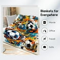 thumbnail image 3 of Football Blanket for Boys, Cozy Soft Throw Blankets, Cool Orange Flannel Throw Gifts for Couch Sofa, 40x50 Inches, 3 of 5