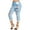 Sky Blue, variant on fartey Womens Plus Size Capri Yoga Pants Slim Casual Faux Denim Print 3/4 Trousers Trendy Novelty Elastic High Waisted Leggings Soft Tummy Control Workout Yoga Capris, S-5XL