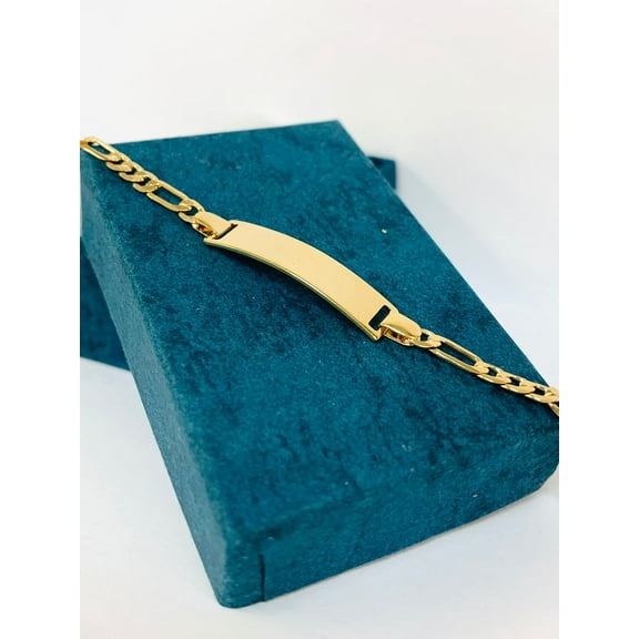 Prime Jewelry 269 18K Gold Filled Baby ID Figaro Link Bracelet 5.5" in Gold
