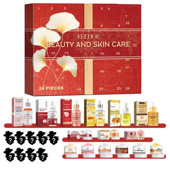SUNSIOM 2024 Limited Christmas Advent Calendar, 24 Day Skin Care Advent Calendar Box for Women Present Holiday Decoration