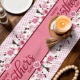 thumbnail image 2 of Happy Mother's Day Cotton Linen Table Runner for Dining Kitchen, Farmhouse Pink Floral Love Heart Wedding Outdoor Party Tablerunners Decoration, Dresser Scarf Coffee Tablecloth Runners 13x90 Inches, 2 of 9