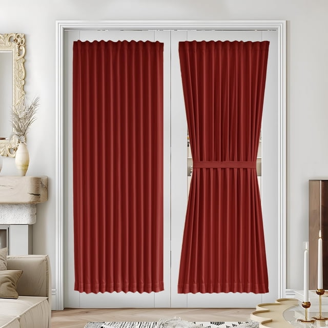 Cortina de puerta Vatge Christmas roja 137 x 183 cm Blackout