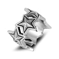 thumbnail image 4 of Mens Titanium Star Ring Polished Band Five Point Design, 4 of 6